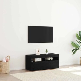 vidaXL Τηλεόραση Κάμπινγκ με LED Φώτα, Μαύρο Δρυς, 90x35x40 εκ, Επεξεργασμένο Ξύλο