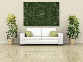 Εικόνα λεπτομερώς διακοσμητικό Mandala σε πράσινο χρώμα - 90x60