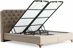 Single Bed Base &amp; Headboard Relax 90 x 190 - Beige Beige