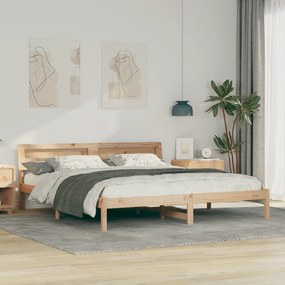 vidaXL Σκελετός Κρεβατιού Καφέ 180 x 200 cm Συμπαγές ξύλο πεύκου