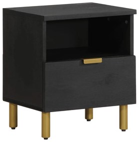 Κομοδίνο Μαύρο 40 x 33 x 46 εκ. από Επεξεργασμένο Ξύλο