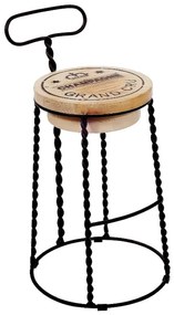 Σκαμπό Μπαρ Champagne/SB 02-00-0647 46x45x96cm Black-Natural
