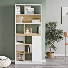 Βιβλιοθήκη "VIANA" σε χρώμα felt/λευκό 76x25x170