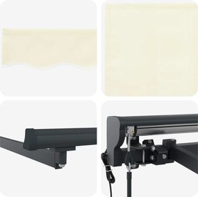 vidaXL Ηλεκτρικό Αναδιπλούμενο Σκίαστρο Κρεμ 2,5 x 2 m