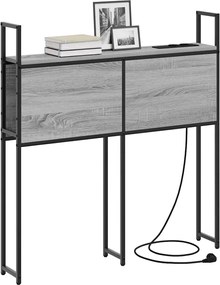 vidaXL Κεφαλάρι Αποθήκης με Σταθμό Φόρτισης Γκρι sonoma