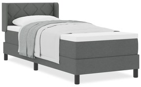 vidaXL Κρεβάτι Box Spring με Στρώμα – Σκούρο Γκρι, 80 x 200 εκ. Ύφασμα