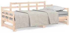 vidaXL Καναπές Κρεβάτι Συρόμενος 2x(90x190) εκ. από Μασίφ Ξύλο Πεύκου
