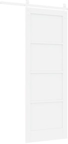 vidaXL Συρόμενη Πόρτα  με Σετ Εξαρτημάτων Λευκή 78x211 εκ. Συμπαγές Ξύλο Πεύκου