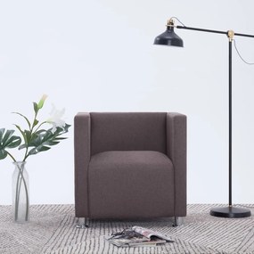 vidaXL Πολυθρόνα Cube Χρώμα Taupe Υφασμάτινη