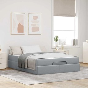 vidaXL Σκελετός Κρεβατιού Άλλο Ανοιχτό γκρι 160 x 200 cm ύφασμα