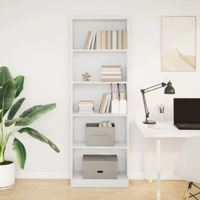 vidaXL Βιβλιοθήκη Λευκή 60x24x176 εκ. από Τεχνητό Ξύλο