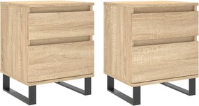 vidaXL Κομοδίνα 2 τεμ. Sonoma Δρυς 40 x 35 x 50 εκ. από Επεξεργ. Ξύλο
