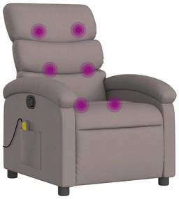 vidaXL Πολυθρόνα Μασάζ Ανακλινόμενη Taupe Υφασμάτινη