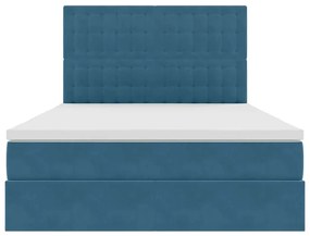 vidaXL Κρεβάτι με αποθηκευτικό χώρο και LED Σκούρο Μπλε 140 x 190 cm