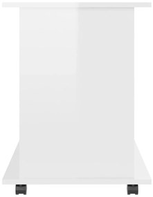 Ντουλάπι Τροχήλατο Γυαλιστ. Λευκό 60x45x60 εκ. από Μοριοσανίδα - Λευκό