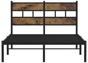 Σκελετός Κρεβ. Χωρίς Στρώμα Καπνιστή Δρυς 120x200 εκ. Μεταλλικό - Καφέ