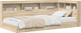vidaXL Κρεβάτι Βιβλιοθήκης Δρύς Sonoma 75 x 190 cm Επεξεργασμένο ξύλο