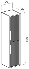 Στήλη HOLE Μπλε MDF 18mm Λάκα 34 3CHOL034BLS κρεμαστή