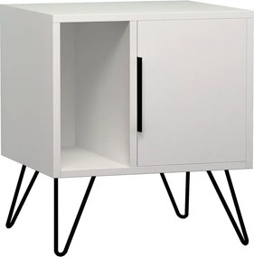 Κομοδίνο Glynn Megapap χρώμα λευκό 50,2x44,6x60εκ.