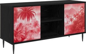 vidaXL Ντουλάπι TV AACHEN 102 x 33 x 51 εκ Μαύρη Δρυς