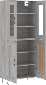 vidaXL Ντουλάπι Γκρι Sonoma 69,5 x 34 x 180 εκ. Επεξεργασμένο Ξύλο