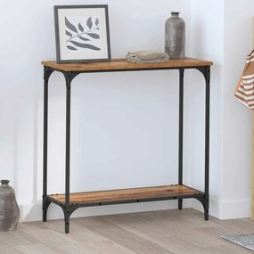 vidaXL Τραπέζι κονσόλας με ράφι Παλαιό ξύλο 75 x 30.5 x 75 εκ