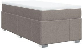 vidaXL Κρεβάτι Boxspring με Στρώμα Taupe 100 x 200 εκ. Υφασμάτινο
