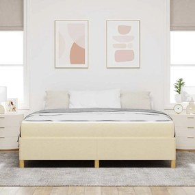 vidaXL Σκελετός Κρεβατιού με στρώμα Κρεμ 180 x 200 cm ύφασμα