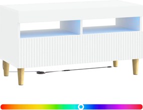 vidaXL Ντουλάπα LED Τηλεόρασης Λευκό Επεξεργασμένο Ξύλο