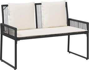 vidaXL Σετ Εξωτερικών Επίπλων με μαξιλάρι 4 pcs Μαύρο και Κρεμ Λευκό