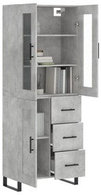vidaXL Ντουλάπι Γκρι Σκυροδέματος 69,5x34x180 εκ. Επεξεργασμένο Ξύλο
