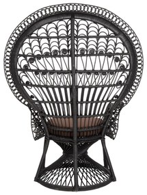 Καρέκλα - Πολυθρόνα ROYAL PEACOCK C9342.03 Μαύρο Rattan με Καφέ Μαξιλάρι 114x72x150Yεκ. 114x72x150 εκ.