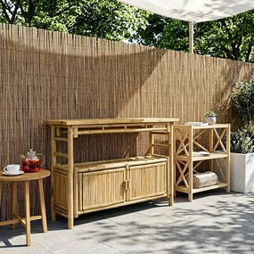 vidaXL Τραπέζι κονσόλας με ράφι Φυσικό 110 x 35 x 75 cm Μπαμπού