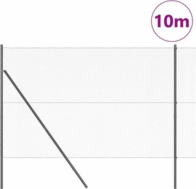 vidaXL Έξιγωνο φράχτη σταθερού εδάφους 10 x 1,6 m Γκρι Δίχτυ