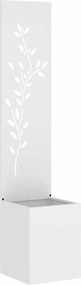 vidaXL Οθόνη Ιδιωτικότητας Κήπου Floral Λευκό 32 x 32 x 150 εκ