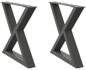 vidaXL Πόδια Τραπεζιού Σαλονιού 2 τεμ. Ανθρακί 60x(42-43,3) εκ. Ατσάλι