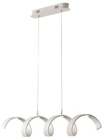 Φωτιστικό Οροφής - Ράγα Helix LED-HELIX-S4C BCO 20W Led 80x120cm White-Silver Luce Ambiente Design Αλουμίνιο