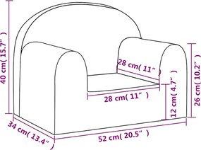 vidaXL Παιδικός καναπές Cream Soft Plush