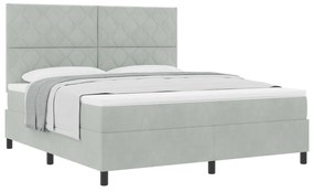 vidaXL Κρεβάτι με στρώμα  Light Grey Super King Βελούδο