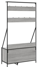 vidaXL Κρεμάστρα Ρούχων με Παπουτσοθήκη Γκρι Sonoma 100 x 41 x 184 εκ.