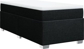vidaXL Κρεβάτι Boxspring με Στρώμα Μαύρο 90x190 εκ.Υφασμάτινο