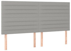 Κεφαλάρι Κρεβατιού LED Ανοιχτό Γκρι 180x5x118/128εκ. Υφασμάτινο 3122578