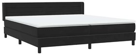 Box Spring Κρεβάτι με στρώμα Μαύρο 180x220 cm Βελούδινο - Μαύρο