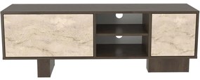 Έπιπλο Τηλεόρασης Monaco 875ZNA5340 150x35x54cm Walnut-Travertine Beige