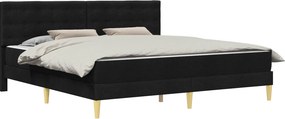VidaXL Σκελετός κρεβατιού με στρώμα Μαύρο 200 x 200 cm Ύφασμα