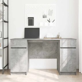 vidaXL Γραφείο Γκρι σκυροδέματος 140 x 49 x 76 εκ. Επεξεργασμένο ξύλο