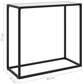 vidaXL Τραπέζι Κονσόλα Λευκό 80 x 35 x 75 εκ. από Ψημένο Γυαλί