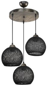 Ceiling light PWL-1121 Ε27 black-bronze D40x80cm 40x40x80 εκ.