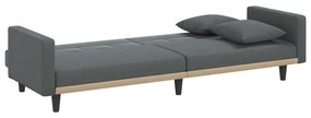 Καναπές Κρεβάτι Σκούρο Γκρι Υφασμάτινος με Μαξιλάρια - Γκρι