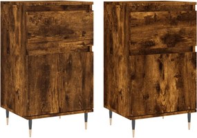 vidaXL Ντουλάπια 2 τεμ. Καπνιστή Δρυς 40x35x70 εκ. από Επεξεργ. Ξύλο